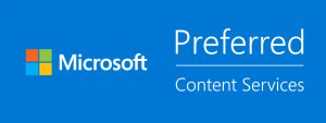 Microsoft content services blue logo