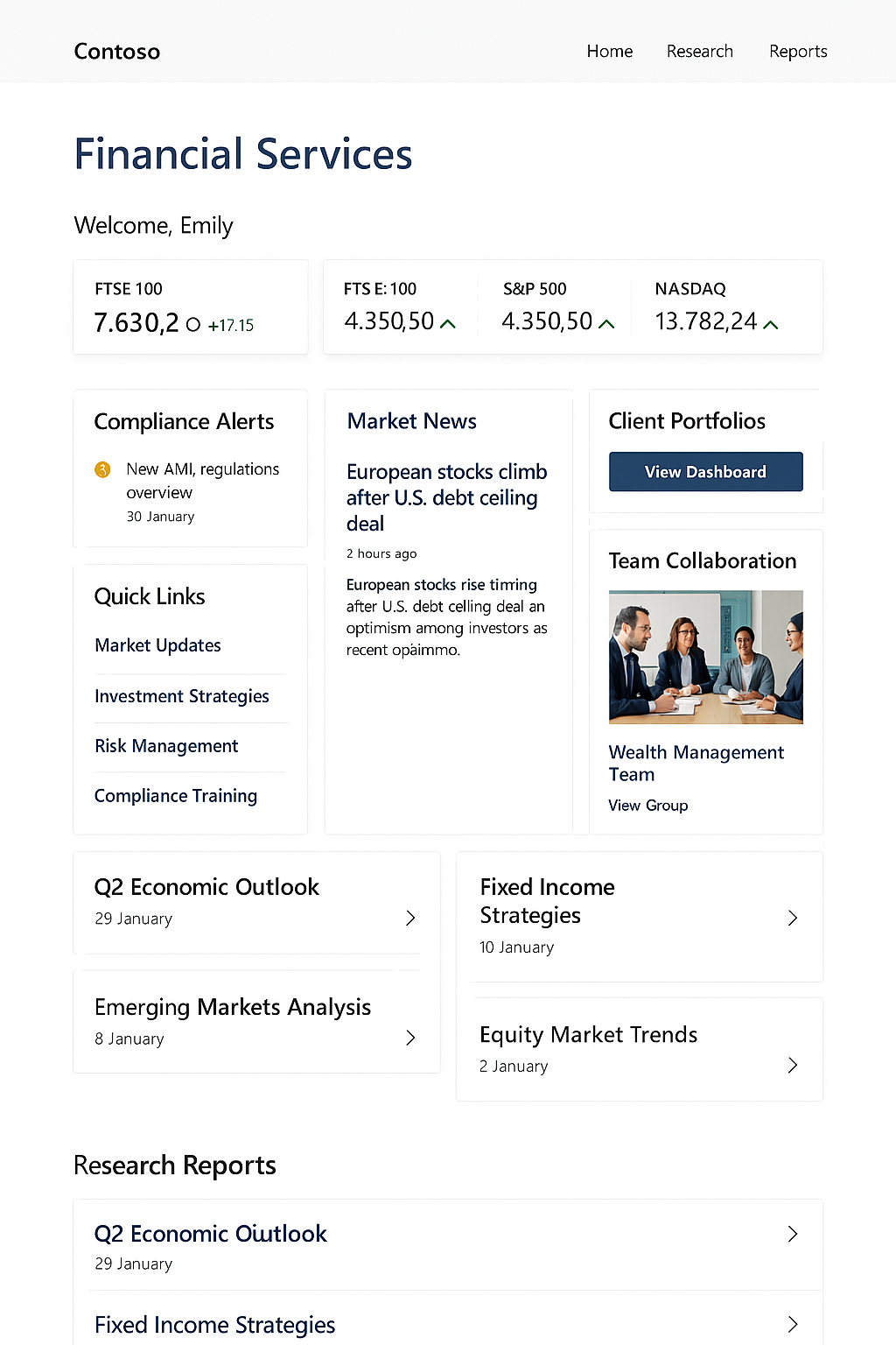 financial services intranet idea