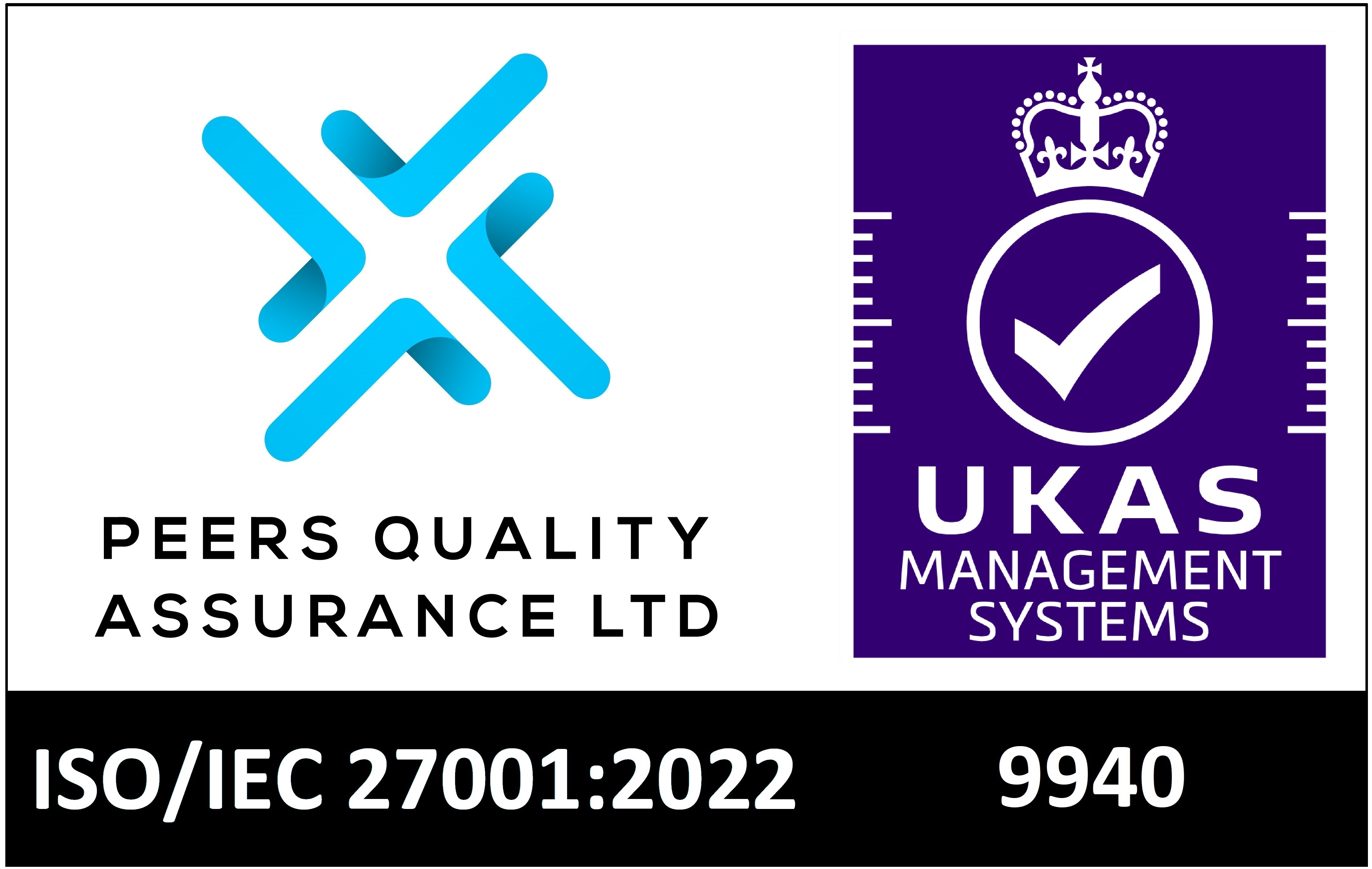 PQAL & White on Purple UKAS 27001 Logo